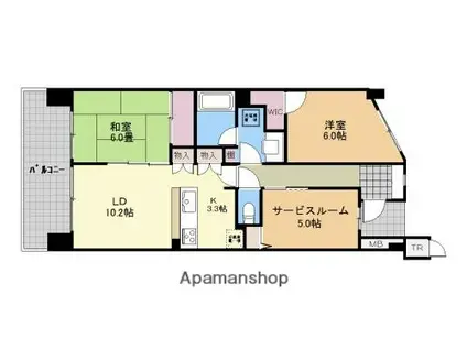 ワンズシティ(2SLDK/14階)の間取り写真