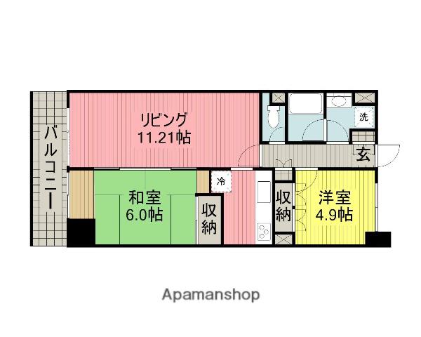 ヴィラベルヴュー(2LDK/2階)の間取り写真
