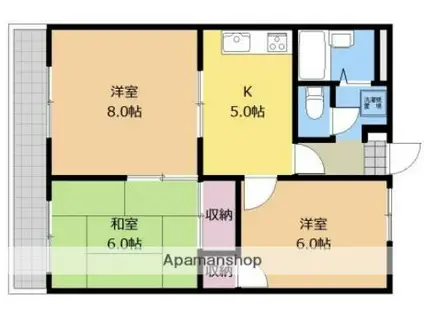 メゾンド・グレース(3K/1階)の間取り写真