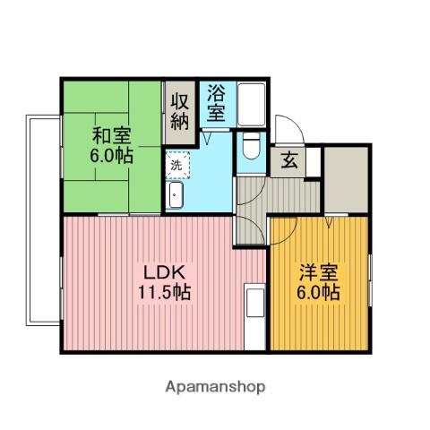 ベルフェアー(2LDK/1階)の間取り写真