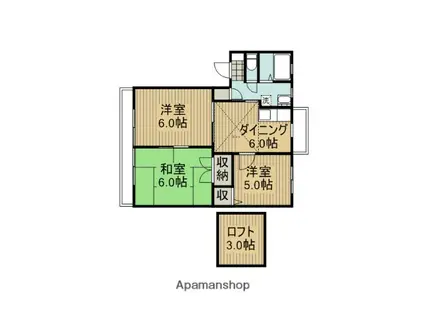 クレールメゾン(3DK/2階)の間取り写真