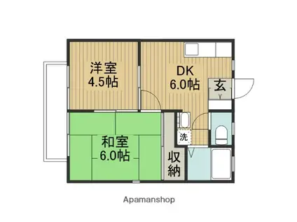 サンシティOKUBO(2DK/2階)の間取り写真