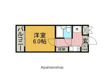 クリオ矢部壱番館(1K/4階)の間取り写真