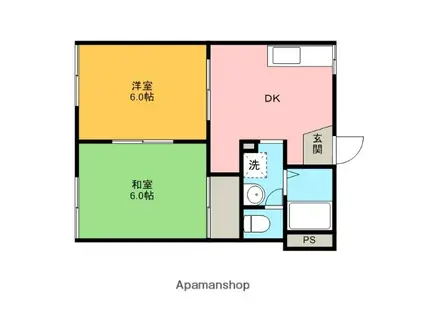 サンデリカ(2DK/1階)の間取り写真