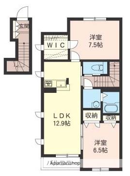 メゾンベール6番館(2LDK/2階)の間取り写真