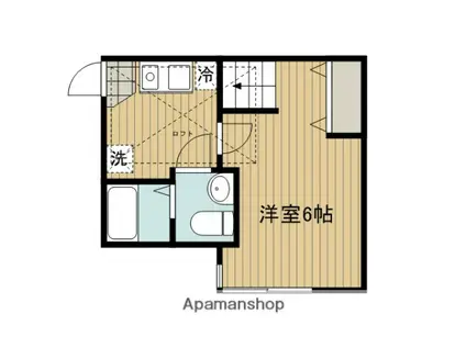 スペーシア相模原(1K/2階)の間取り写真