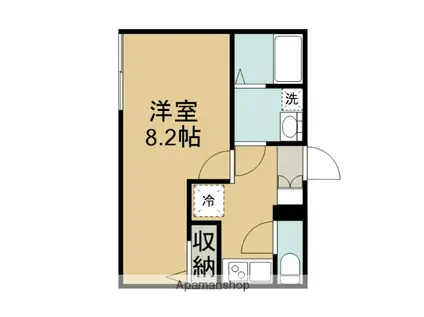 スノーフレークふちのべ(1K/1階)の間取り写真