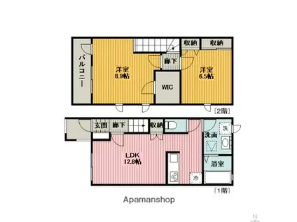 HARMONY22(2LDK/1階)の間取り写真