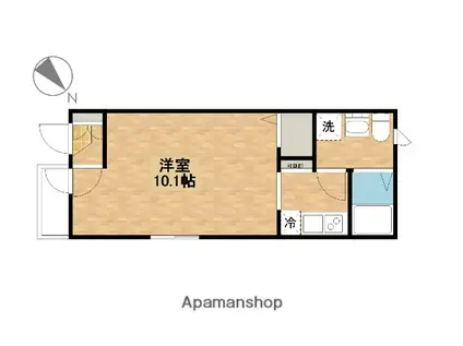 高根テラス(ワンルーム/3階)の間取り写真