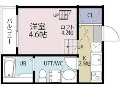 AULANI(1K/1階)の間取り写真