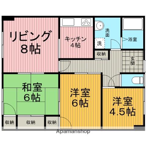 サンハウス(3LDK/1階)の間取り写真