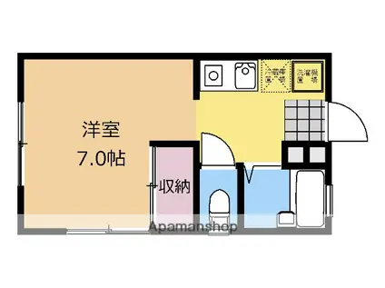 メイプル・ハウス(ワンルーム/1階)の間取り写真