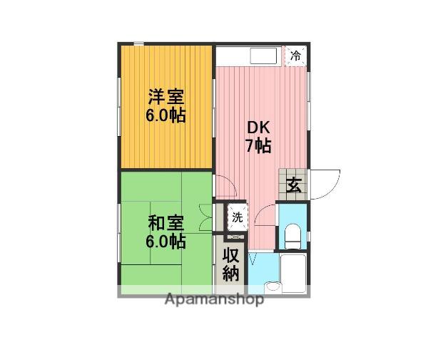 エヴァンス上鶴間A(2DK/1階)の間取り写真