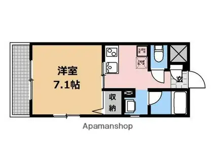 アクアリウス(1K/3階)の間取り写真