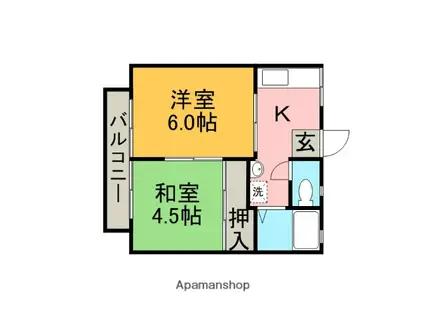 カーサベラ1(2K/2階)の間取り写真