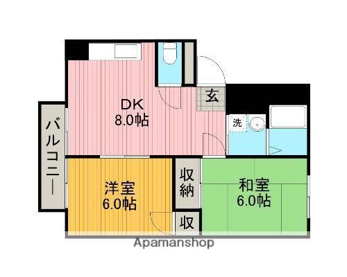 エントピア中央林間(2DK/3階)の間取り写真