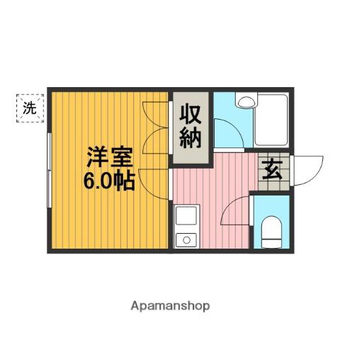 ヴィアベネト上鶴間(1K/1階)の間取り写真
