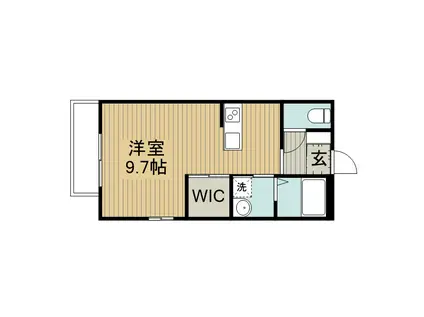 MST-Ⅱ(1K/1階)の間取り写真