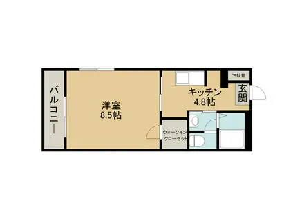 メゾンドールSAKURA(1K/1階)の間取り写真