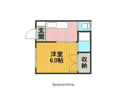 メゾンドK東林間(1K/1階)の間取り写真