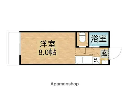 ブライトⅠ(ワンルーム/2階)の間取り写真