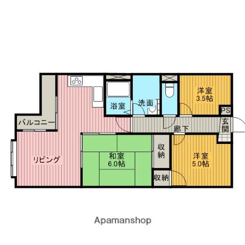 清光ヒルズ(3LDK/4階)の間取り写真