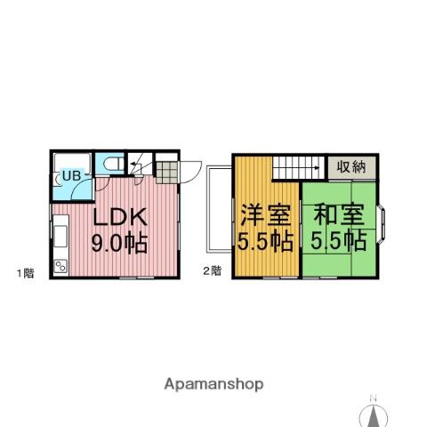 メゾンソレイユ(2DK)の間取り写真