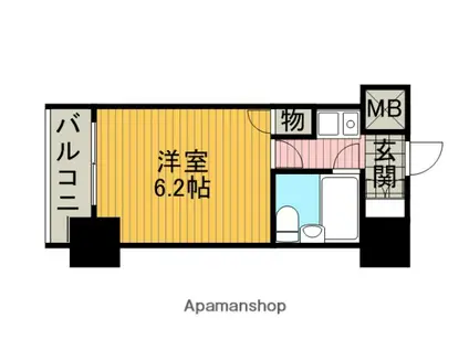 ホーユウコンフォルト相模原Ⅱ(1K/9階)の間取り写真