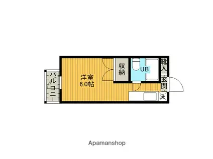 ボヌール冨士(ワンルーム/3階)の間取り写真
