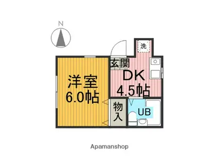 コーポムライ(1DK/1階)の間取り写真