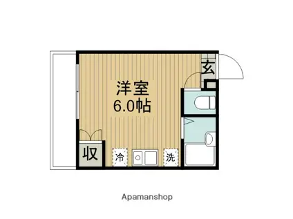 BASE東林間(ワンルーム/1階)の間取り写真