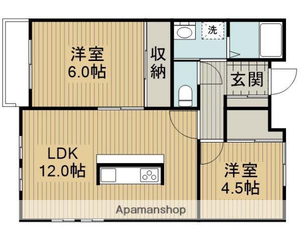 ケンジントンハウス(2LDK/1階)の間取り写真