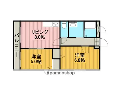 HERENCIA(2LDK/3階)の間取り写真