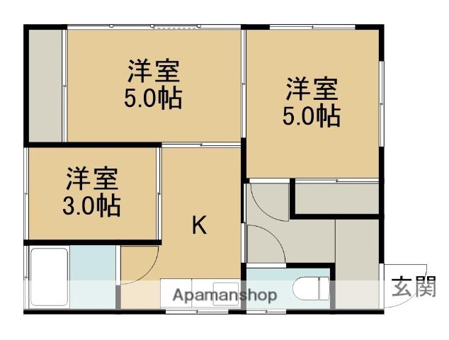 横浜線 橋本駅(神奈川) バス乗車時間:11分 上四ツ谷バス停で下車 徒歩3分 1階建 築51年(3K)の間取り写真