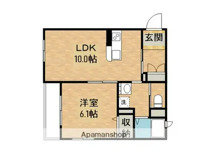 SHAMAISON相模大野(1LDK/1階)の間取り写真