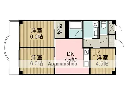 スカイマンション(3DK/2階)の間取り写真