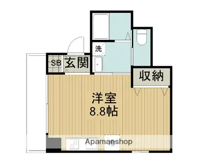 SCENE十小田急相模原ノース(ワンルーム/1階)の間取り写真