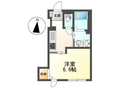 アプリコットE(1K/1階)の間取り写真