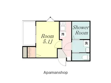 MST相武台前(1K/1階)の間取り写真