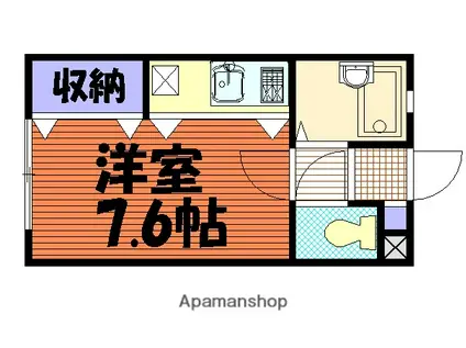 イーストウィング(1K/1階)の間取り写真