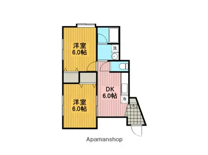 アミティりんかん(2DK/1階)の間取り写真