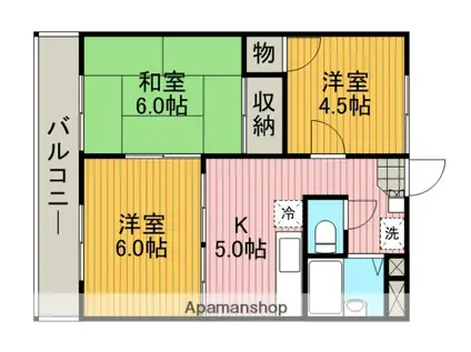 ラ・グリューⅡ(3K/3階)の間取り写真