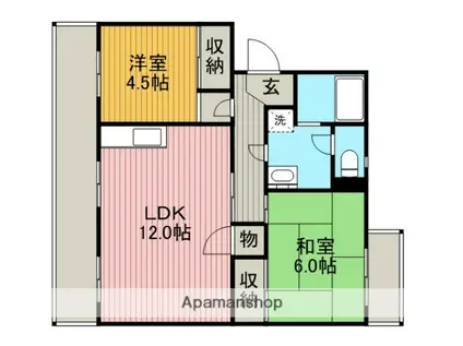 大幸マンションB(3DK/2階)の間取り写真