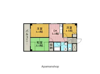 サガミベイサイドヒル(3DK/2階)の間取り写真