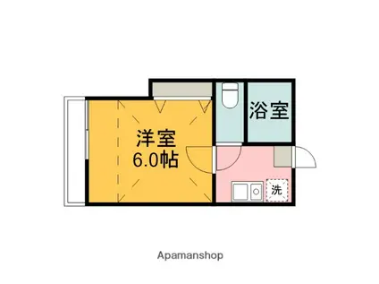 キャトルセゾン陽光台(1K/2階)の間取り写真