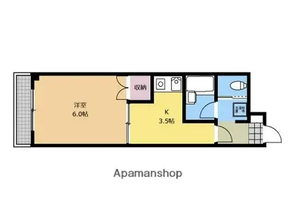 パステルコート古淵(1K/5階)の間取り写真