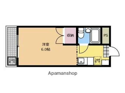 グリーンヒルズA(ワンルーム/2階)の間取り写真