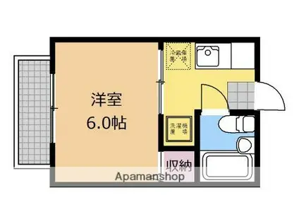 シティハイムK(1K/2階)の間取り写真