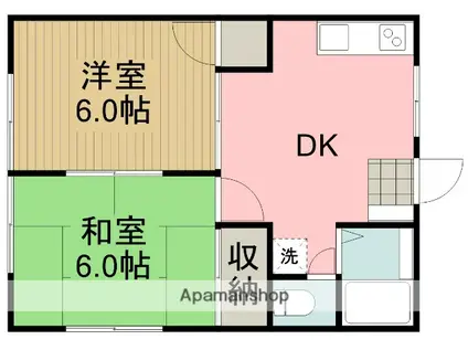 ラークタカ共和A(2DK/1階)の間取り写真
