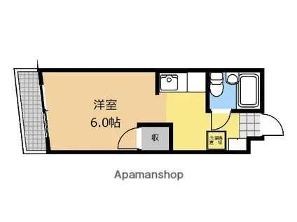 矢部コーポフロンティア(ワンルーム/1階)の間取り写真